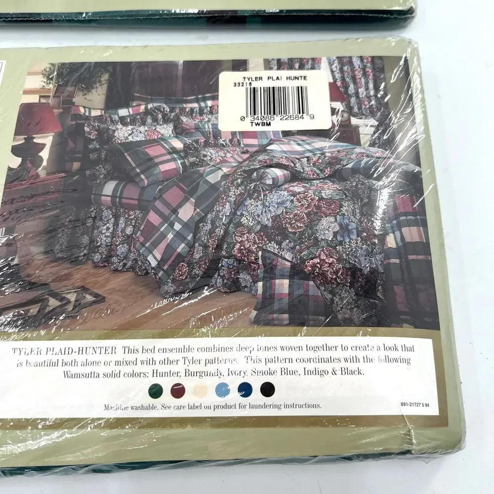 Vintage Wamsutta Supercale Plus 200 Thread Count plaid sheet set